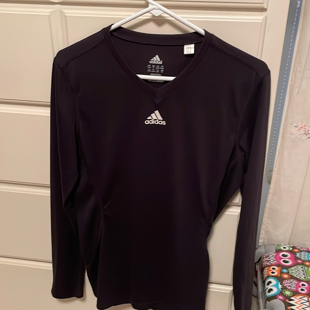 Adidas black womens athletic shirt